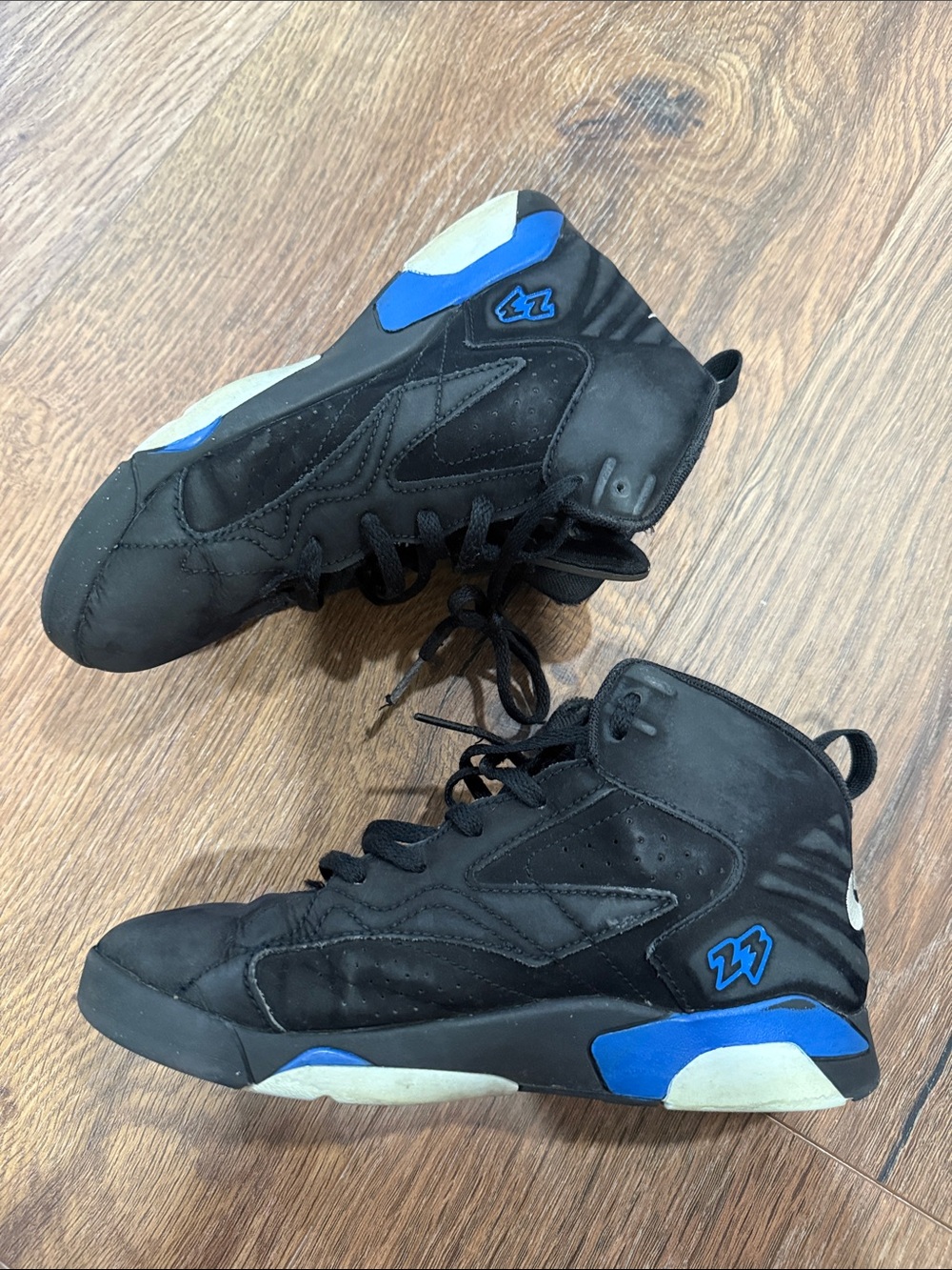 Jordan Jumpman MVP Kids Black and Blue High-Top Sneakers Nike - Picture 3 of 8